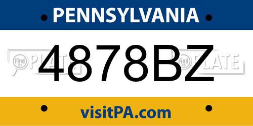 4878BZ Pennsylvania License Plate