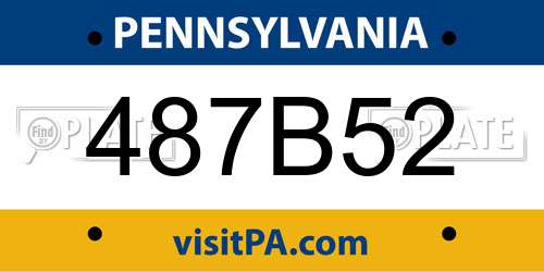 487B52 Pennsylvania License Plate