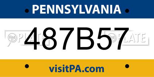 487B57 Pennsylvania License Plate