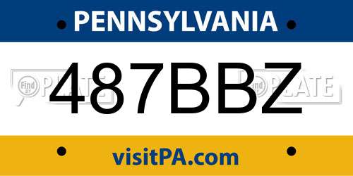 487BBZ Pennsylvania License Plate