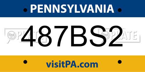 487BS2 Pennsylvania License Plate