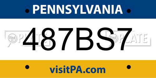 487BS7 Pennsylvania License Plate