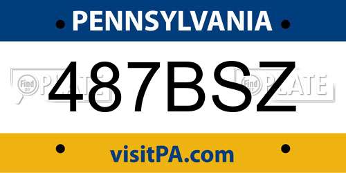 487BSZ Pennsylvania License Plate