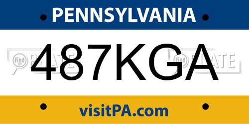 487KGA Pennsylvania License Plate