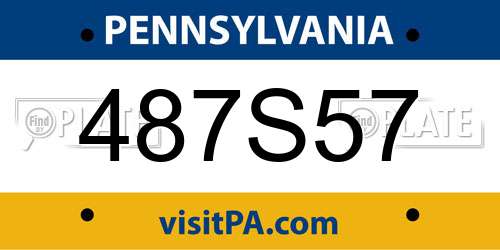 487S57 Pennsylvania License Plate