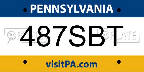 487SBT Pennsylvania License Plate