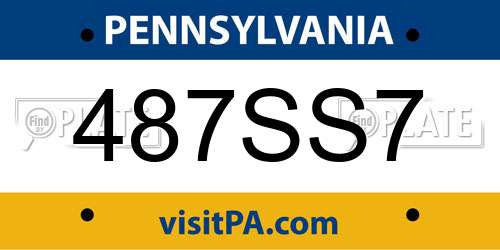 487SS7 Pennsylvania License Plate