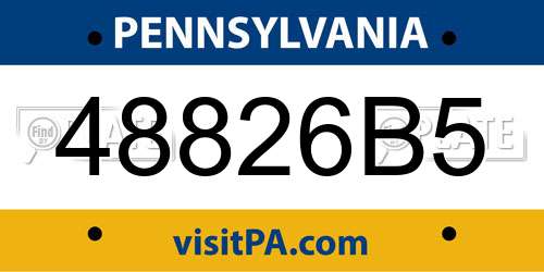 48826B5 Pennsylvania License Plate