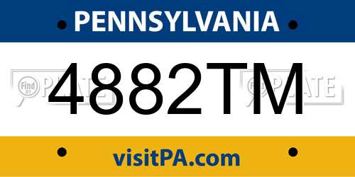 4882TM Pennsylvania License Plate