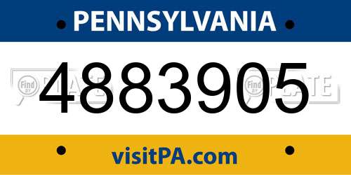 4883905 Pennsylvania License Plate