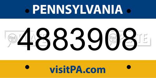 4883908 Pennsylvania License Plate