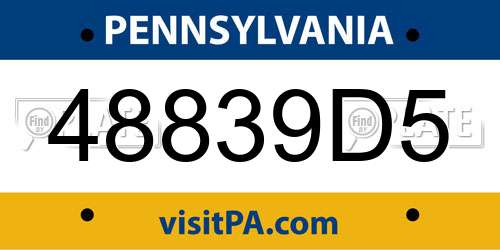 48839D5 Pennsylvania License Plate