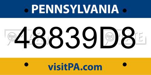 48839D8 Pennsylvania License Plate
