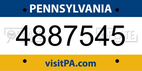 4887545 Pennsylvania License Plate