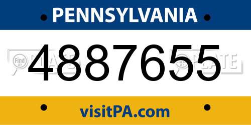 4887655 Pennsylvania License Plate