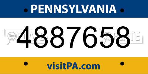 4887658 Pennsylvania License Plate