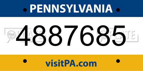 4887685 Pennsylvania License Plate