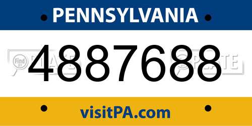 4887688 Pennsylvania License Plate