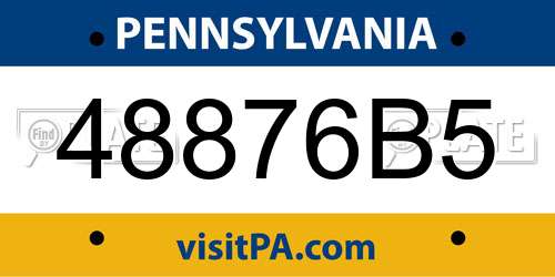 48876B5 Pennsylvania License Plate