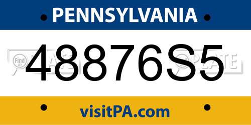 48876S5 Pennsylvania License Plate