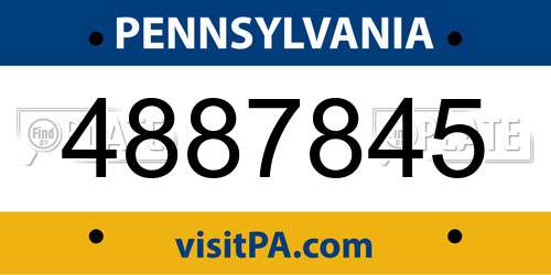4887845 Pennsylvania License Plate