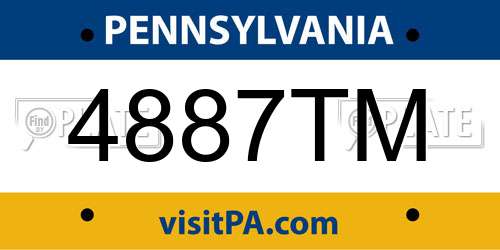 4887TM Pennsylvania License Plate