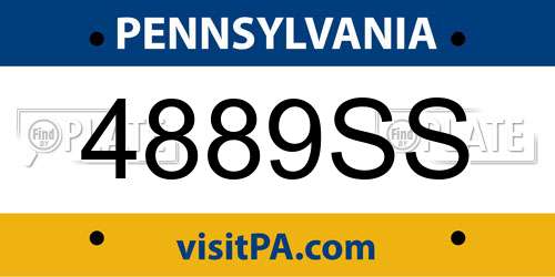 4889SS Pennsylvania License Plate
