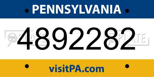 4892282 Pennsylvania License Plate