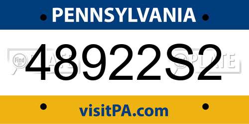 48922S2 Pennsylvania License Plate