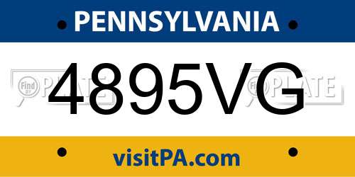 4895VG Pennsylvania License Plate