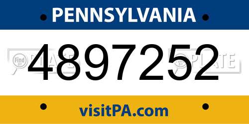 4897252 Pennsylvania License Plate