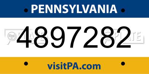 4897282 Pennsylvania License Plate