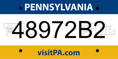 48972B2 Pennsylvania License Plate