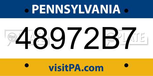 48972B7 Pennsylvania License Plate