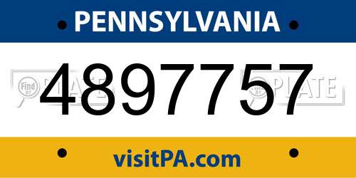 4897757 Pennsylvania License Plate