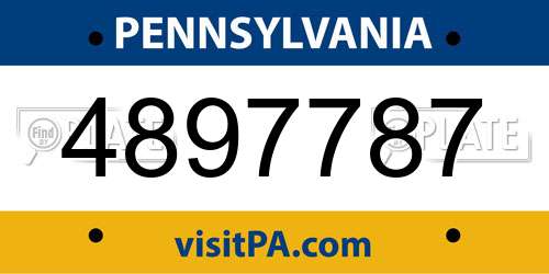 4897787 Pennsylvania License Plate