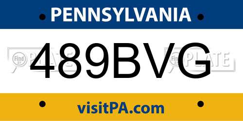 489BVG Pennsylvania License Plate
