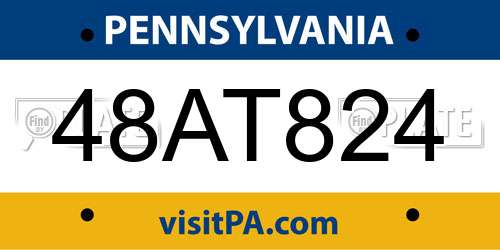 48AT824 Pennsylvania License Plate