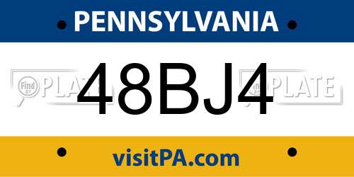48BJ4 Pennsylvania License Plate