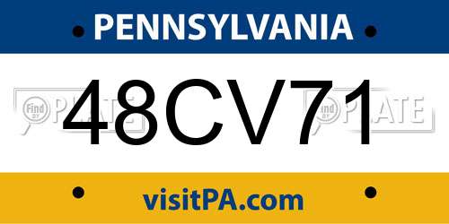48CV71 Pennsylvania License Plate