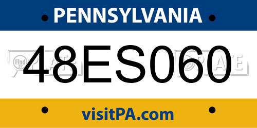 48ES060 Pennsylvania License Plate