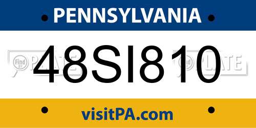 48SI810 Pennsylvania License Plate