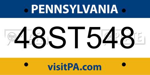 48ST548 Pennsylvania License Plate