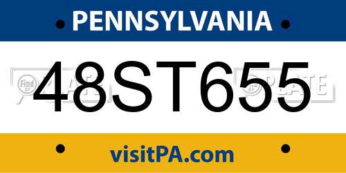 48ST655 Pennsylvania License Plate
