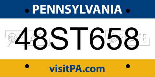 48ST658 Pennsylvania License Plate