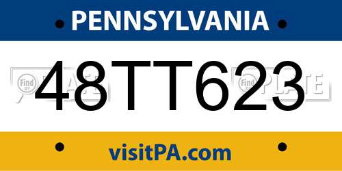 48TT623 Pennsylvania License Plate
