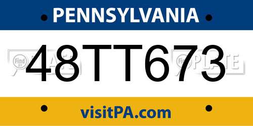 48TT673 Pennsylvania License Plate