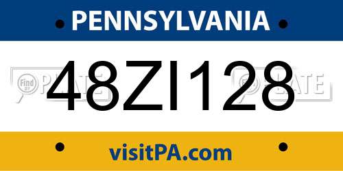48ZI128 Pennsylvania License Plate