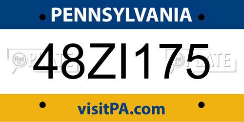 48ZI175 Pennsylvania License Plate