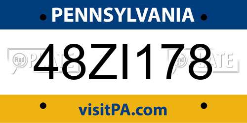 48ZI178 Pennsylvania License Plate